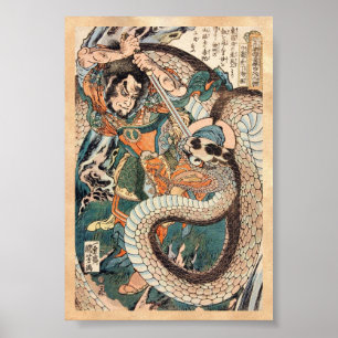 Utagawa Kuniyoshi suikoden arte de la serpiente