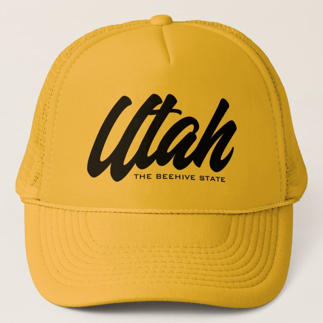 Utah el sombrero camionero amarillo de la colmena (Anverso)