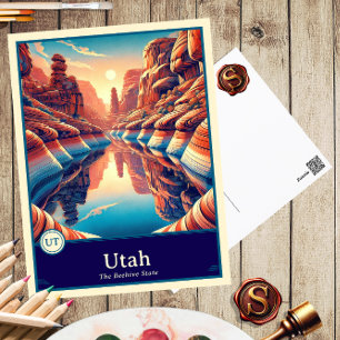 Utah Estilo Anime Cel Shaded Tarjeta Postal