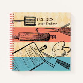 Utensil de cocina retro - libro de recetas persona