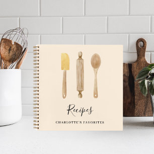 Utensilios de cocina de madera libro de recetas be