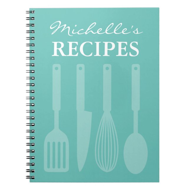 Utensilios de cocina personalizados libreta de rec (Frente)