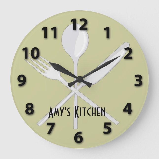 Utensilios de cocina reloj de pared redonda (Anverso)