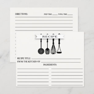 Utensilios de cocina Tarjetas de receta para ducha