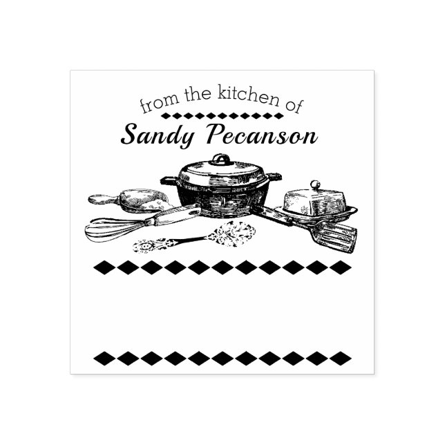 Utensilios de época de la cocina del sello (Impresión)