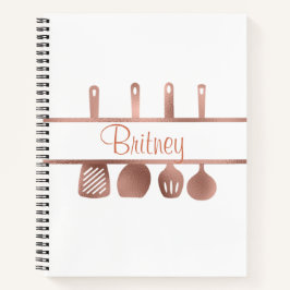 Utensilios de los libros de cocina de la receta de