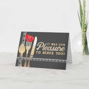 utensilios de restauración para comer gracias nota