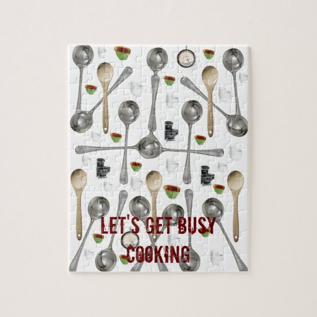 Utensils Cuchara de madera Jigsaw Puzzle Daisy (Vertical)