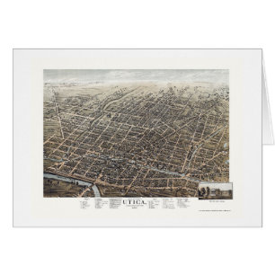 Utica, mapa panorámico de NY - 1873