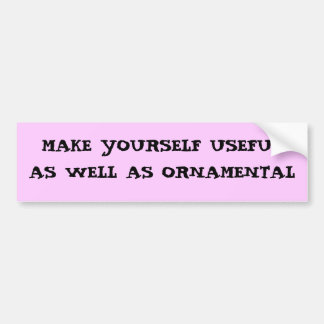 Útil así como pegatina para el parachoques