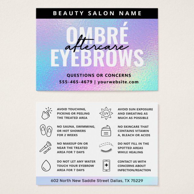 UV Gloss Holographic Ombre Polvo Brows Aftercare (Anverso y reverso)