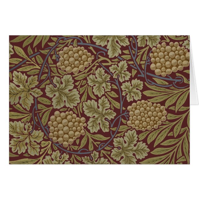 Uva de Vid de William Morris Arte Rojo Verde (Anverso (Horizontal))