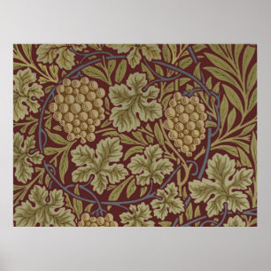 Uva de Vid de William Morris Arte Rojo Verde