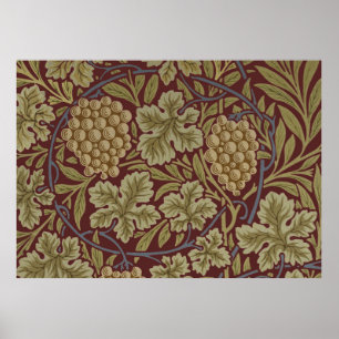 Uva de Vid de William Morris Arte Rojo Verde