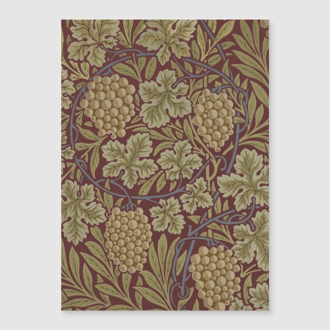 Uva de Vid de William Morris Arte Rojo Verde (Anverso)