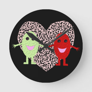 Uvas en el reloj de pared de amor