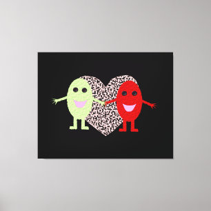 Uvas en la imagen de lienzo de amor