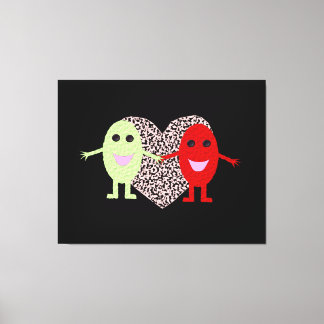 Uvas en la imagen de lienzo de amor