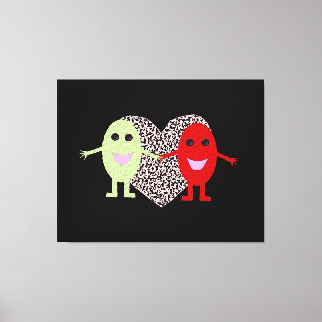 Uvas en la imagen de lienzo de amor (Anverso)