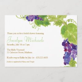 Uvas en la invitación a la fiesta del vino