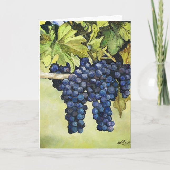 Uvas en la tarjeta de felicitación del arte de la (Anverso)