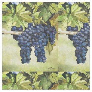 Uvas en la tela del arte de la vid