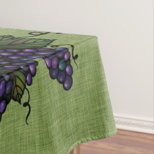 Uvas moradas, bonito mantel de algodón, 52 "x70"