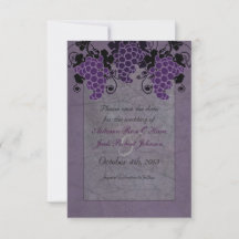 Uvas Moradas Invitación de Boda Vintage