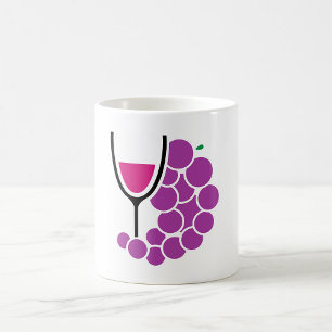 Uvas Moradas Minimalistas y Copa de Vino