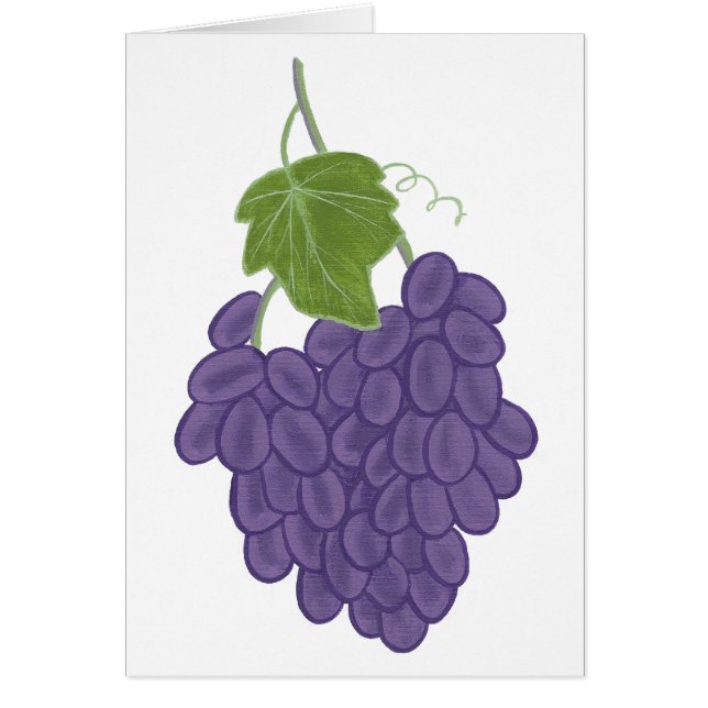 Uvas moradas y tarjetas de hojas verdes (Frente)