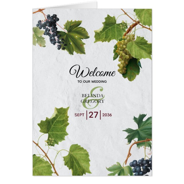 Uvas Orden de servicio del Boda de la isla griega (Frente)