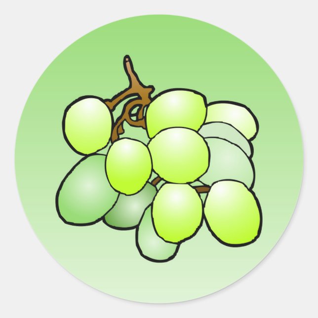 Uvas - Pegatina Redonda Clásica (Anverso)