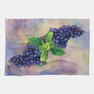 Uvas Pinot Vino Rojo Art Decor Cocina Toallas