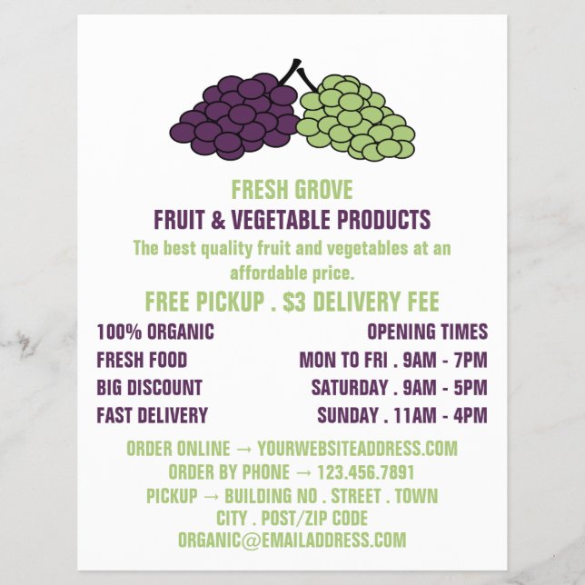 Uvas, publicidad de Greengroers (Frente)