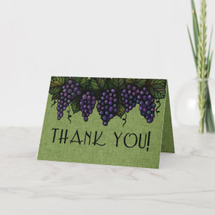 Uvas púrpura, tarjeta de agradecimiento, aparienci