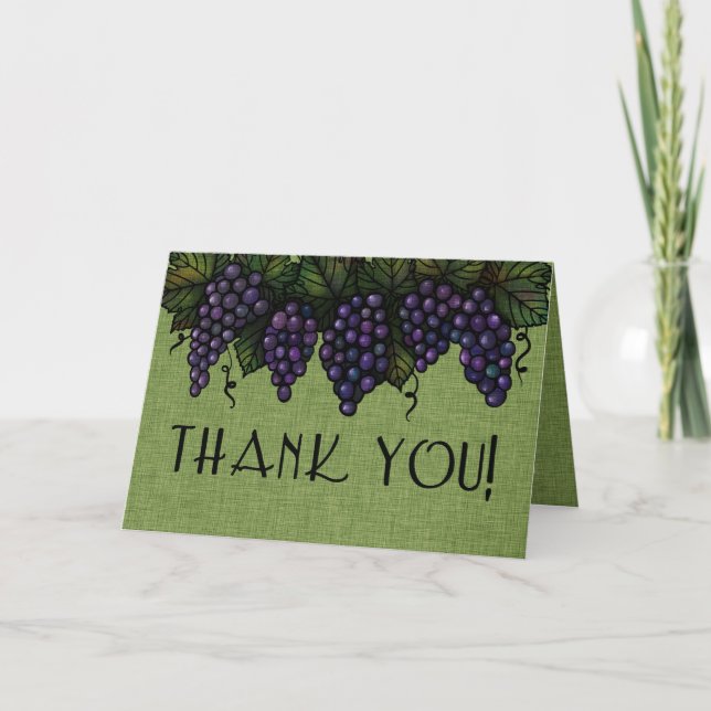 Uvas púrpura, tarjeta de agradecimiento, aparienci (Anverso)
