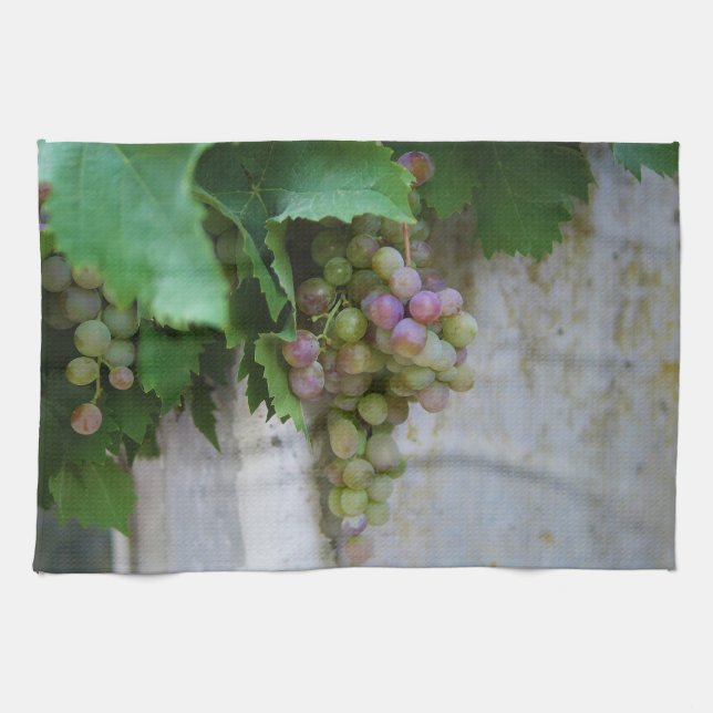 Uvas toscanas toalla de cocina de viñedos (Horizontal)