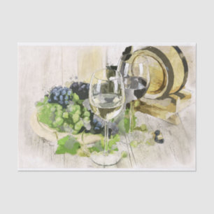 uvas y papel tisular de vino