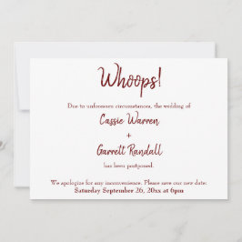 ¡Uy! Borgoña postergó la Invitación Boda