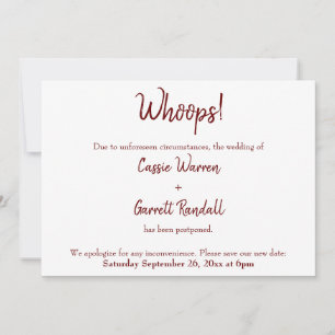 ¡Uy! Borgoña postergó la Invitación Boda