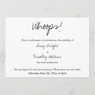 "¡Uy!" Humorística Invitación Boda pospuesta