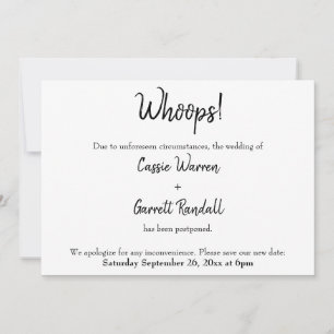 "¡Uy!" Invitación Boda pospuesta