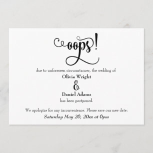"¡Uy!" Invitación Boda pospuesta humorística
