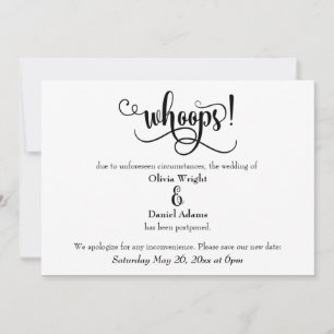 "¡Uy!" Invitación Boda pospuesta humorística