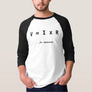 V = camiseta de I x de R - camiseta de la ley de