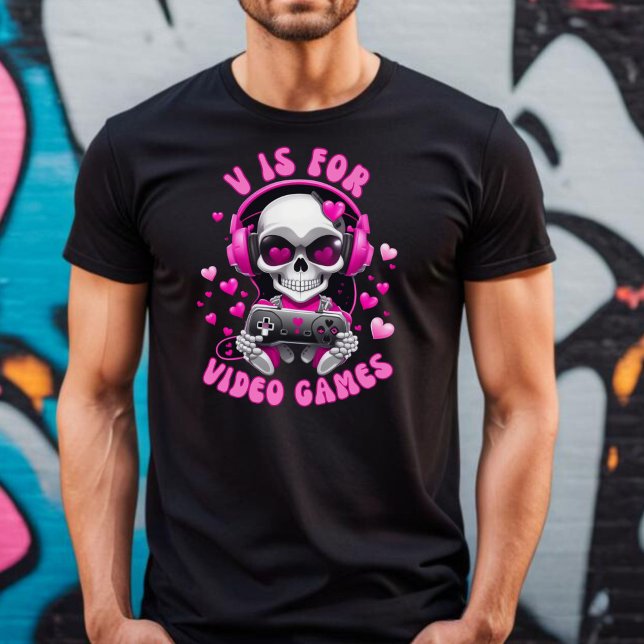 V es para juegos de video camiseta anti San Valent (V Is For Video Games)