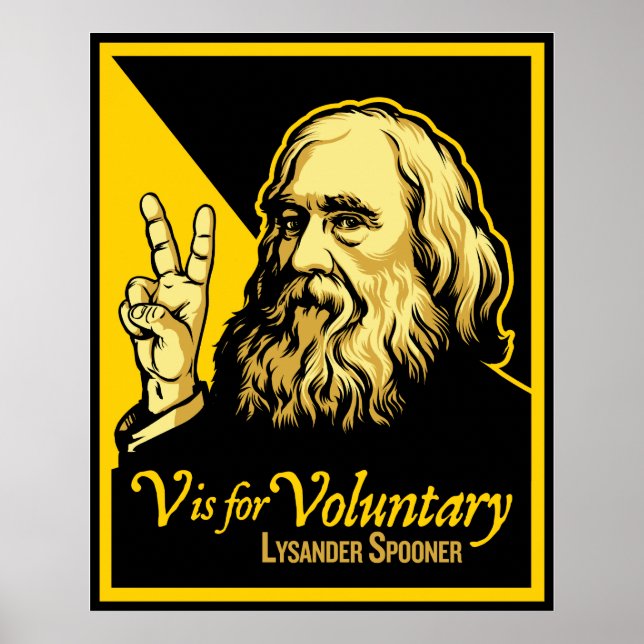 V es para la impresión voluntaria de Lysander Spoo (Frente)