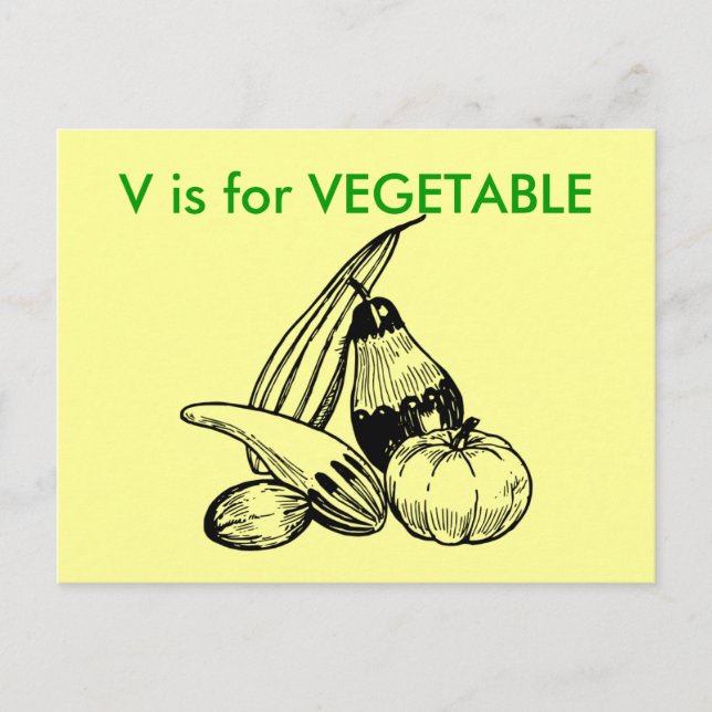 "V" es para la tarjeta volátil de alfabeto vegetal (Anverso)