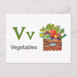 V es para Verduras - Tarjeta Flash Alphabet