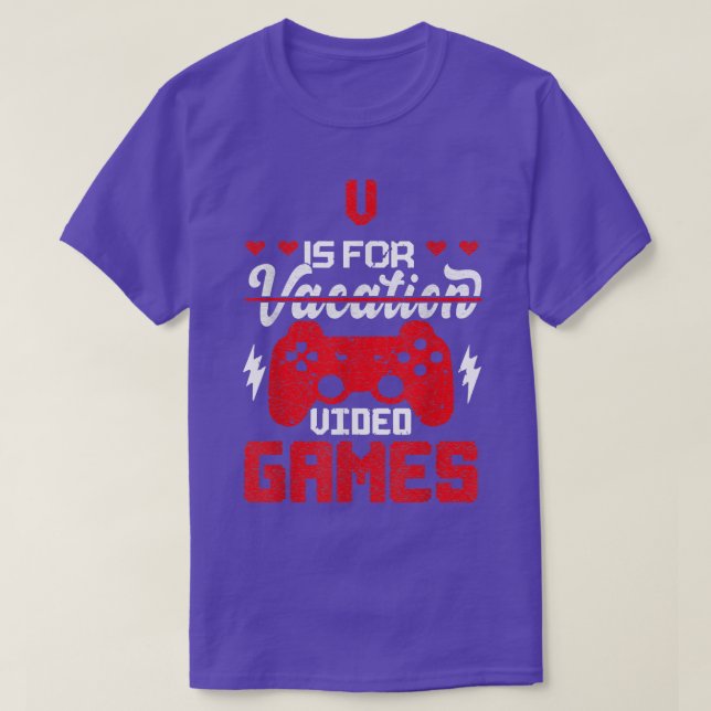 V Es Para Videojuegos Vacantes Gamer Camiseta (Diseño del anverso)